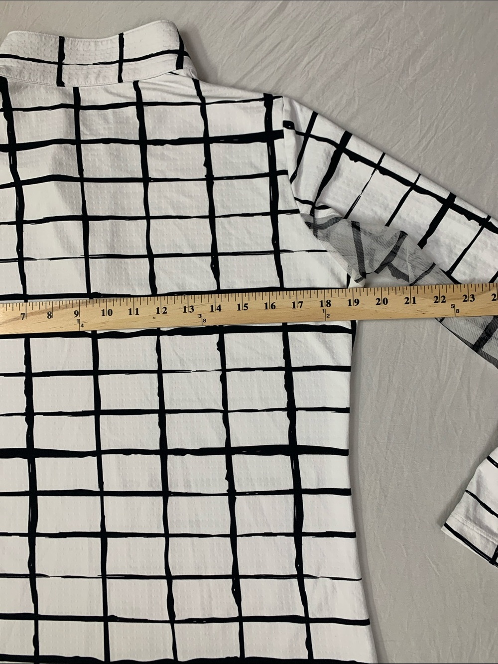 IBKUL Women’s UPF50 Athleisure Performance Top Windowpane Sz M Tennis Pickleball - Picture 6 of 7